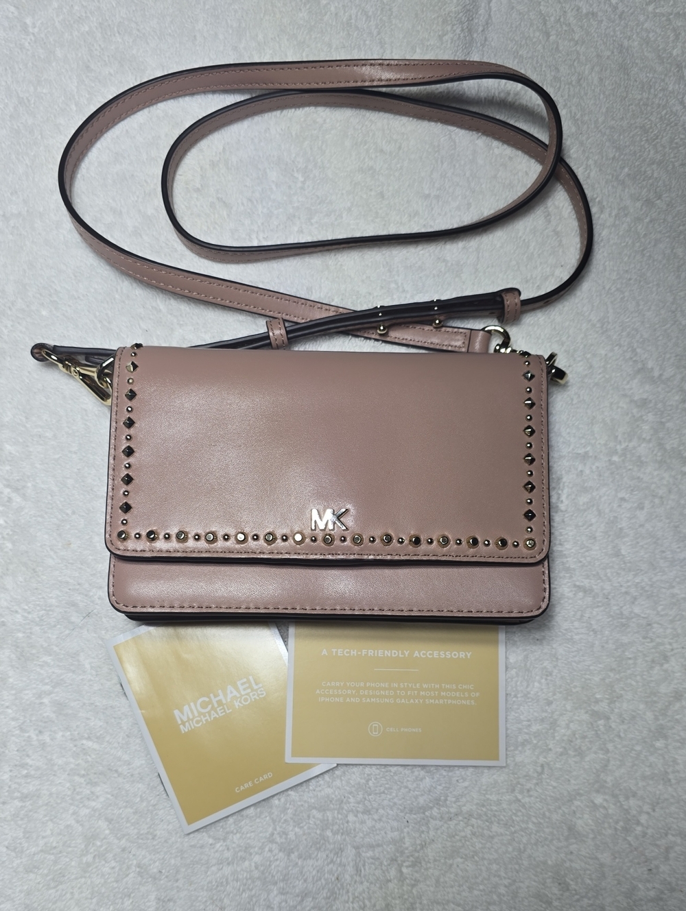 NWOT MICHAEL Michael Kors Studded Tech Crossbody Wallet